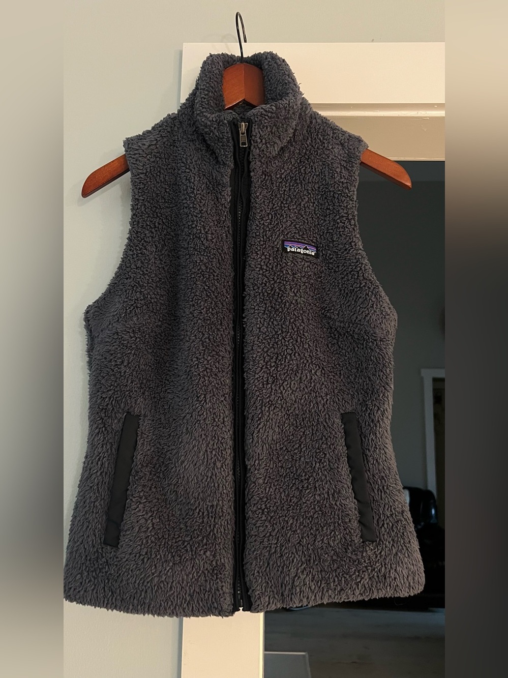 Patagonia Dark Gray Sherpa Fleece Vest